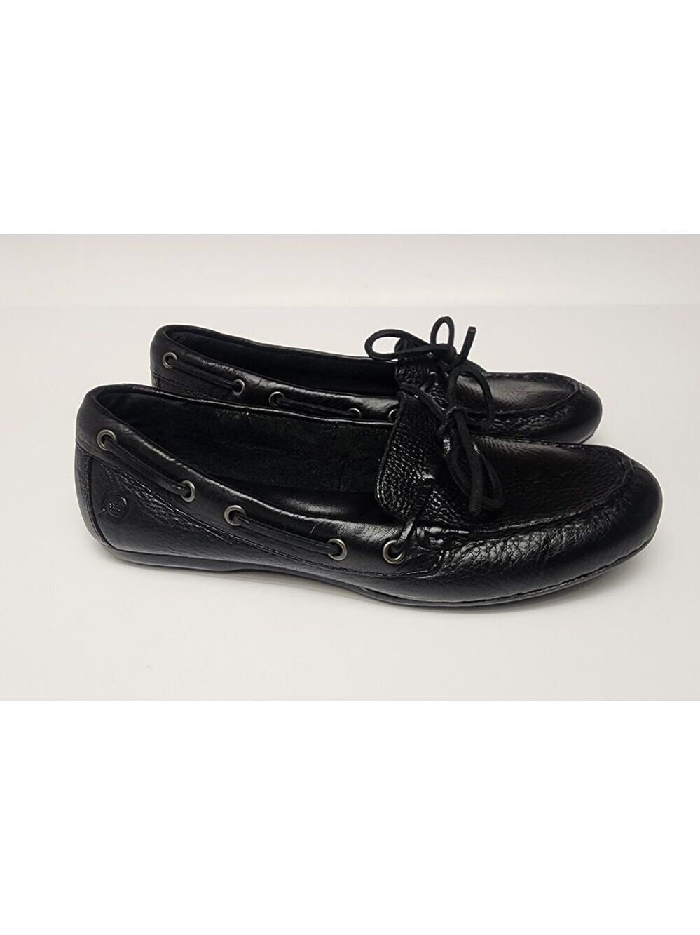 Born Tamala Black Full Grain Boat Shoes B68903 - Size 6.5/37 - Picture 8 of 11